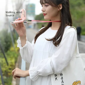 

Mini Portable USB Hanging Neck Fan Cooling Folding Electric Fan Rechargeable Battery Handheld Fan For Outdoor Event Travel 2020