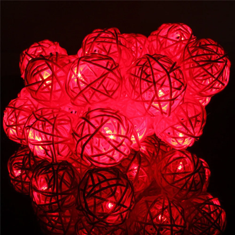 CARPRIE Halloen Chrismas Deco светильник 20 светодиодный ротанговый шар струнный светильник для дома и сада Сказочный красивый светильник Свадебная вечеринка Рождество#45
