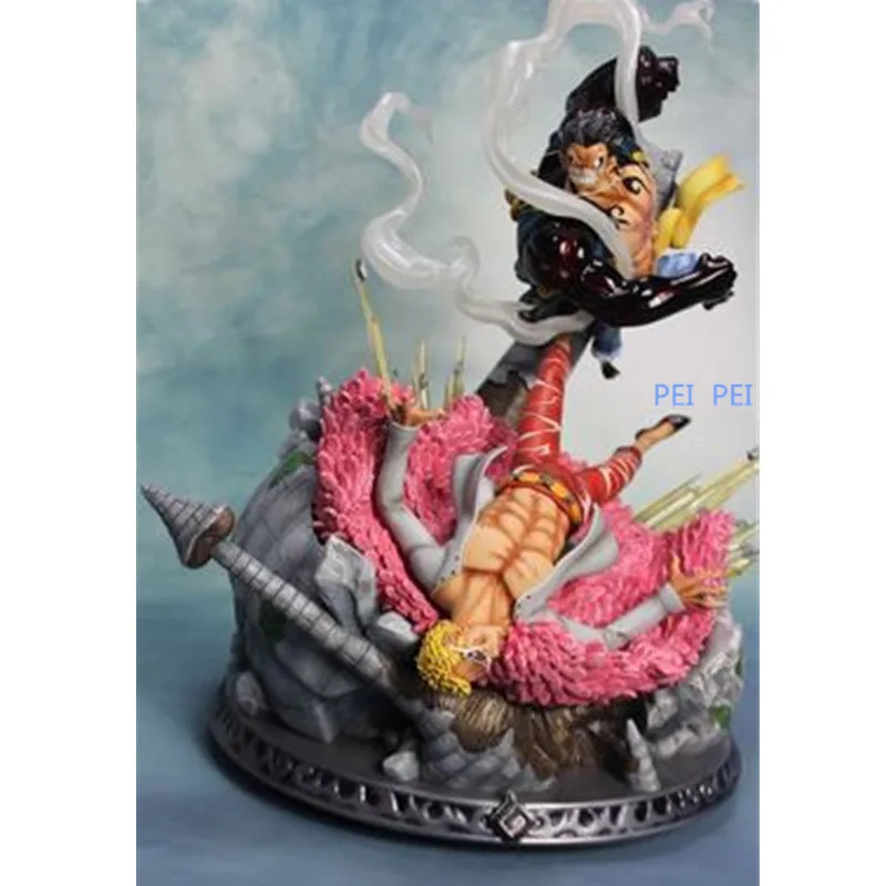 1" Аниме ONE PIECE статуя четвертый Луффи против donquixote doflamingo GK смолы полный горный хрусталь-Длина портретный фигурка Ящик для игрушек Q1027