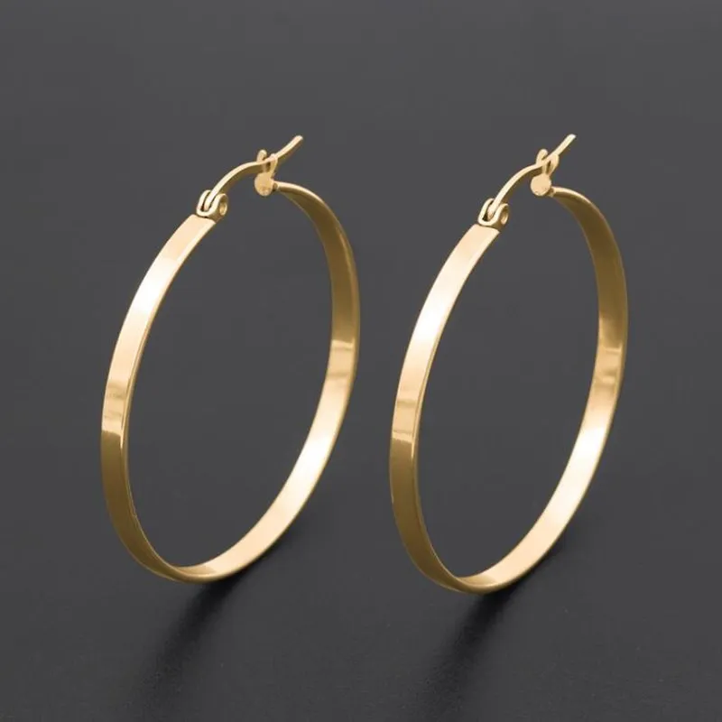 Круглые серьги-кольца нержавеющая сталь 316 L 20 30 40 50 60 м с вакуумным покрытием