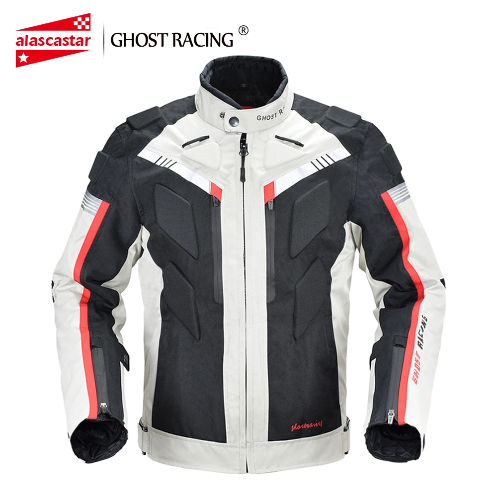 

GHOST RACING Winter Waterproof Motorcycle Jacket Men Windproof Moto Jacket Riding Racing Motorbike Clothing Moto Protection