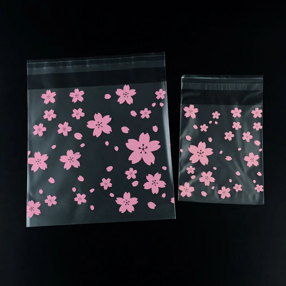 Plastic Bread Cookies Candies Baked Goods Packaging Bags Self-adhesive Bags Birthday Parties Wedding Decorations 100Pcs plastic packaging bags