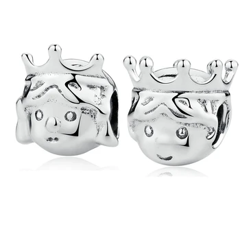 

2019 Real 925 sterling silver precious prince Princess Charm Fit pandora bracelet Fine charm DIY jewelry