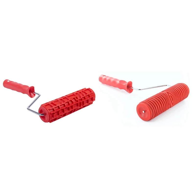 

2 Pcs 7 Inch Paint Roller: 1 Pcs Pattern Paint Roller Wall Decor with Plastic Handle & 1 Pcs Embossing Brick Wall Grain Paint Ro