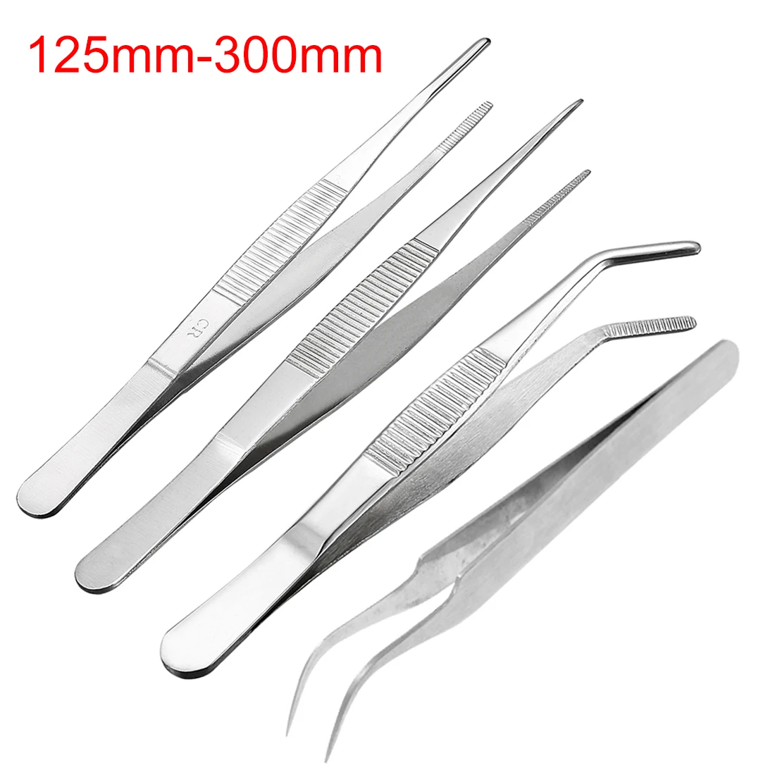 

uxcell New Hot 8-Inch 5-Inch 7-Inch Stainless Steel Tweezers Straight Blunt Plier with Serrated Tip