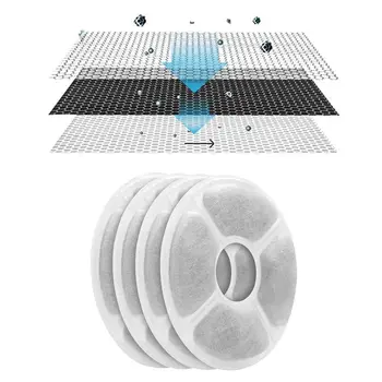 

8/12 Pcs Pet Water Fountain Replacement Dispenser Activated Carbon Cotton Filter Q39B