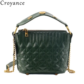 

Croyance Vintage Rivet Handbags for Women PU Leather Shoulder Bag Small Crossbody Purse Bucket Shape Messenger Bags