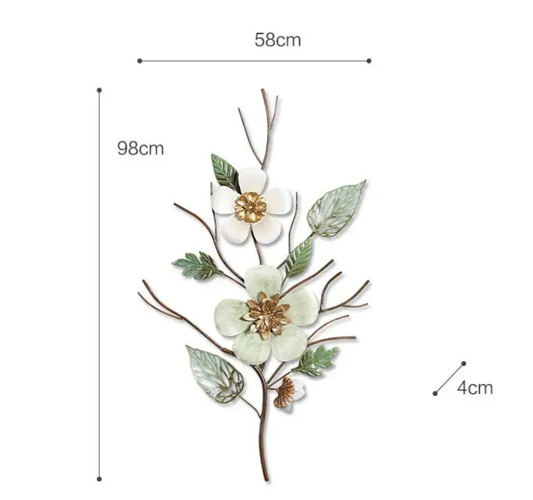 Современный изготовленный из кованого железа цветок Настенное подвесное украшение отель крыльцо 3D стерео рисунок-Наклейка на стену ремесла Домашнее украшение для столовой Ar - Цвет: style2