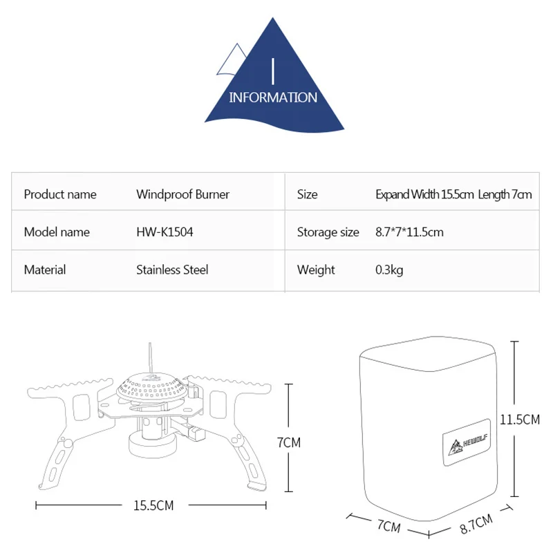 HEWOLF Складная газовая плита для походов, пикника, приготовления пищи, портативная плита из нержавеющей стали, кухонная посуда, газовые плиты