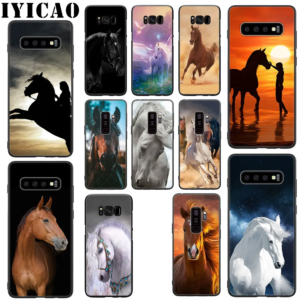 Horse Animal Soft Silicone Case for Samsung Galaxy S20 S10 S9 S8 Plus Lite Ultra S10e S6 S7 Edge Phone |