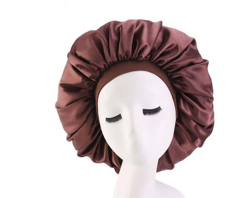 Европейская очень большая круглая цветная шапка Skullies Beanies широкая эластичная Ночная шапка весенне-осенняя шелковая шапочка для химиотерапии