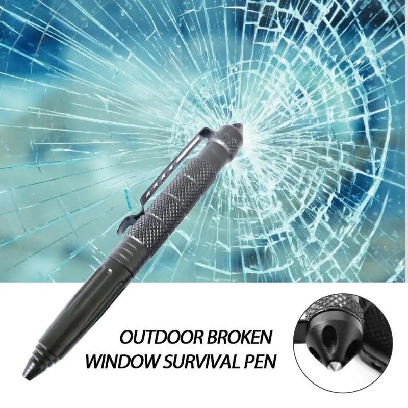 Outdoor Sping Pen EDC Survival Tool T6 Aluminum Self Defense Broken Window Pen 