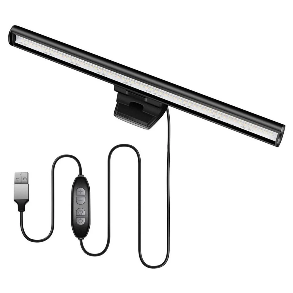 LED Reading Light Clip Dimmable USB For Computer PC Laptop Bar Desktop Table Eye Care Adjustable Bright Neutral White Warm Lamp