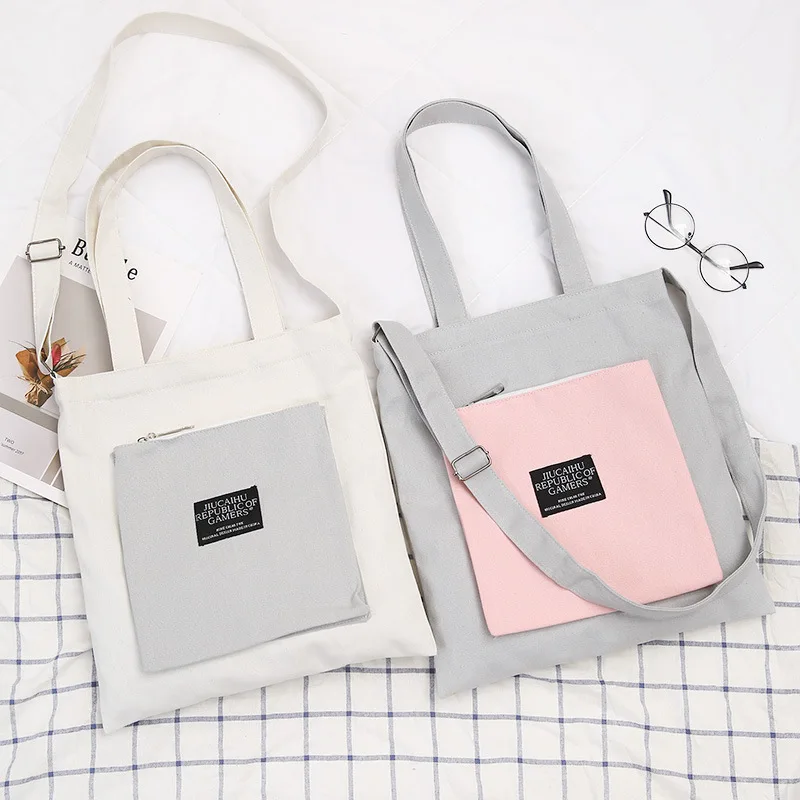 

Korean-style Embroidered Canvas Bag INS Canvas Bag Women's Shoulder Bag Customizable Logo Hand Computer Bag on Behalf