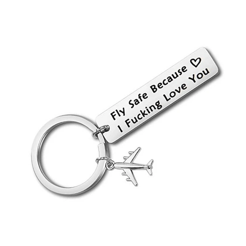 Drive Safe Fly Safe keyring Plane Keychain Couples Men Boyfriend Gift Pilot Flight Air Traffic Controller Key Fob Dropshipping 0jpg