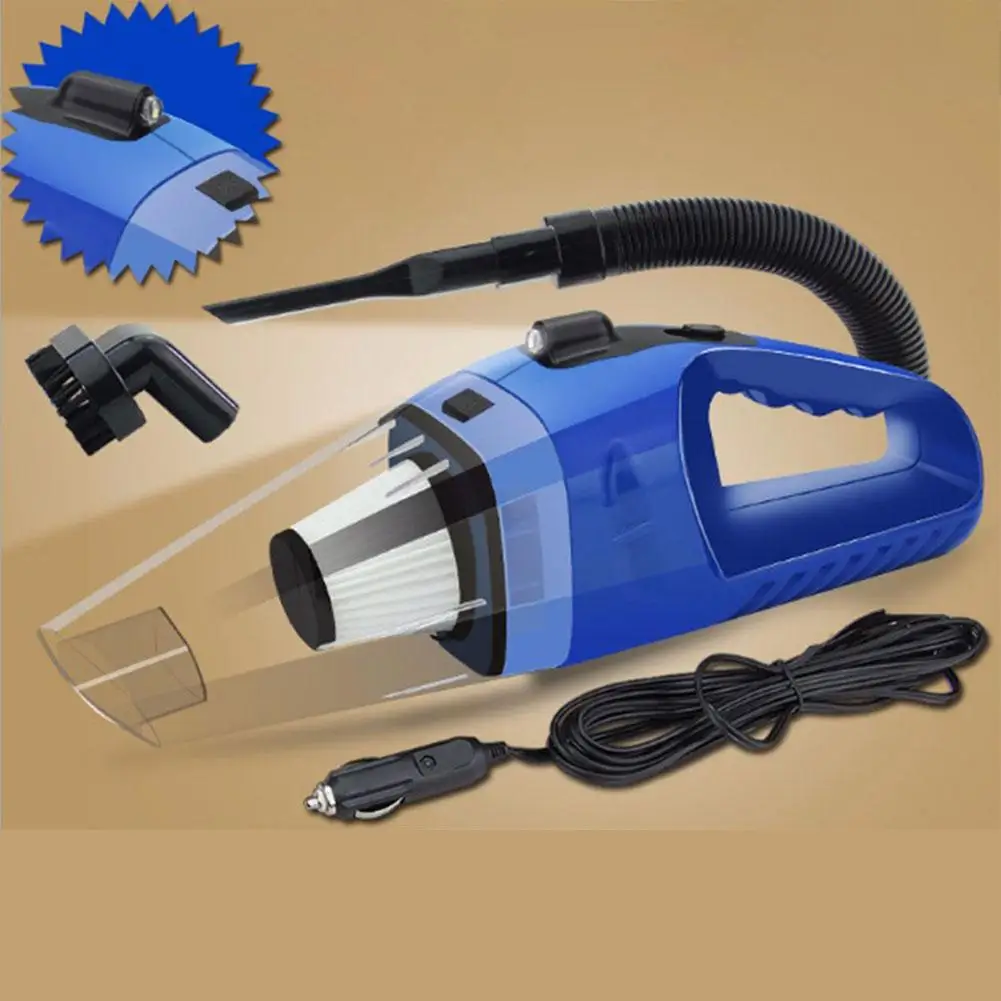 Adoolla 12V 120W высокомощный автомобильный пылесос влажные и сухие многофункциональные вакуумные пылесос - Цвет: Blue-with lights