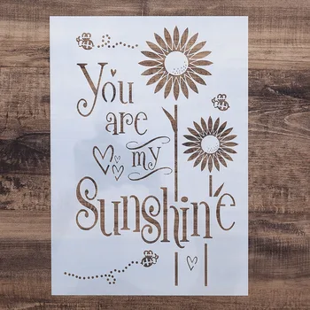 

A4 A3 A2 You are My Sunshine Stencils for Wall Painting DIY Scrapbooking album Card Making Craft Decorative Embossing Template