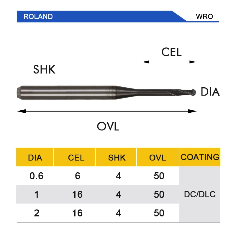 UCHEER 1 шт./компл. cad cam стоматологические боры Roland фреза DLC/DC покрытие для