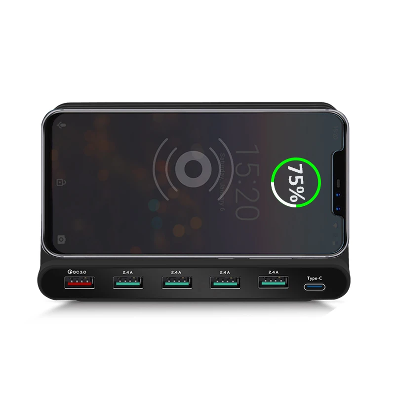 

DDKSPARK Wireless Multi Port USB Quick Charge Type C Fast Charging For iPhone X Samsung Huawei Nexus Mi USB-C Adapter
