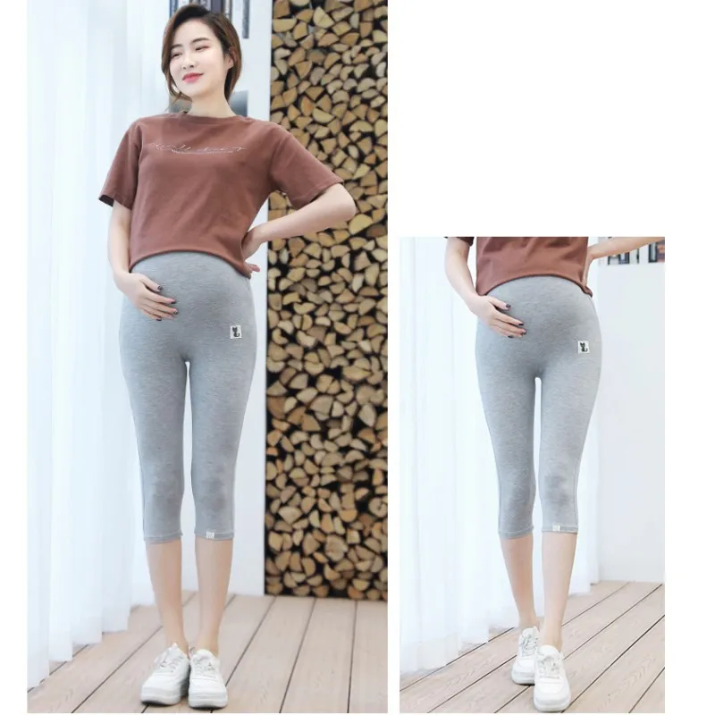 Summer Soft Trousers Maternity Pants Pregnant Clothing Short Pregnancy Cartoon cat Goods women Clothes overalls Plus Size 4XL
