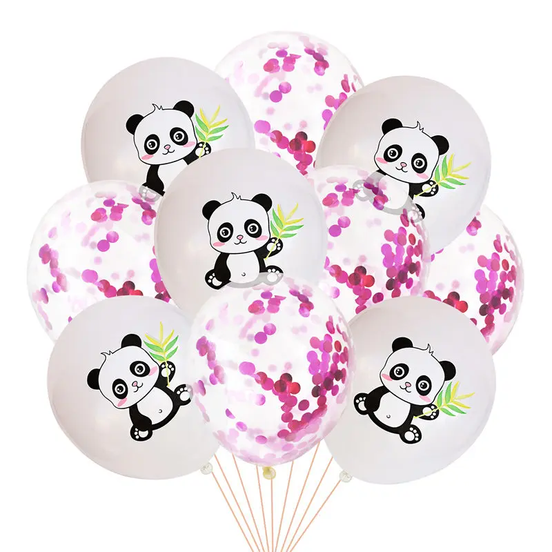 10 шт шарики с пандой мультфильм панда Печатный латексный баллон панда Баннер Дети День рождения украшение панда принадлежности для тематической вечеринки
