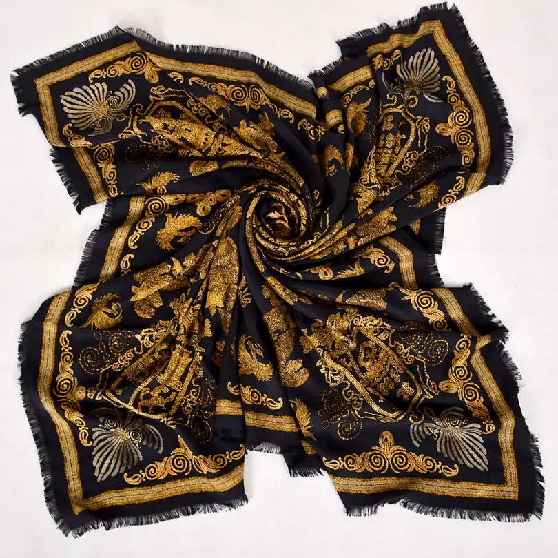 [BYSIFA] Новые черные золотые женские шарфы шали Роскошные чистый Шелковый шарф-накидка осень зима женские квадратные шарфы хиджабы - Цвет: purple