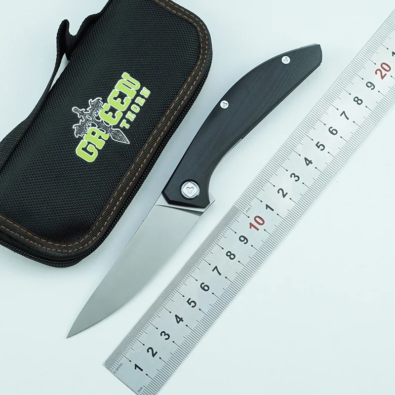 Складной нож GREEN THORN SIGMA Flipper клинок D2 с титановым лезвием и ручкой из стали G10