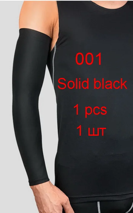 1pcs black 001 1 шт. Воздухопроницаемый теплый нарукавник для велоспорта, тенниса, спорта, защита от солнца, УФ-покрытие для манжет, компрессионный рукав для баскетбола, волейбола, бега - Цвет: 1pcs black 001