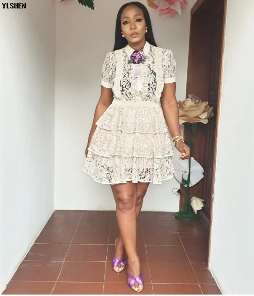 New Style Classic African Dresses for Women Dashiki African Clothes Fashion Lace Fungus Edge Stitching Africa Dress Clothing 03