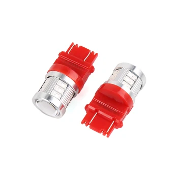 

X AUTOHAUX 2pcs 3157 18 5630-SMD-LED Red Car Brake Stop Auto Light Turn Signal Backup Reverse Lamp Bulbs Projector Lens 4114