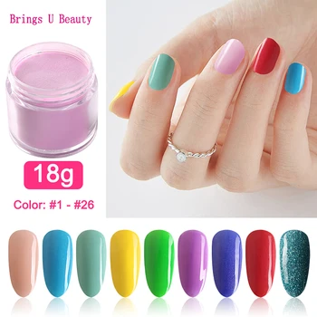 

Very Fine 18g/Box Dipping Powder Without Lamp Cure Nails Dip Powder Gel Nail Color Powder Natural Dry Colors #1-#26