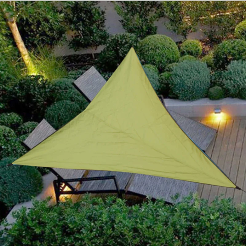 300D Waterproof Anti-UV Polyester Triangle Awning Sun Shading Net Sun Shade Sail Outdoor Sun Shelter Garden Canopy Shade Cloth - Цвет: 3M-green