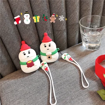 

For Airpods Case,3D Cartoon Cute Christmas snowman Case For AIrpods 1/2 Case Soft Silicone Protective Earphone Case