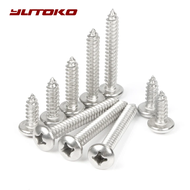 

YUTOKO Stainless Steel Flat Head Screws Kits High strength Self-Tapping Screws Assortment Set For Wood Furniture