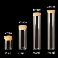 1pcs 60ml 120ml 200ml 230ml 250ml Glass Test Tube with Cork Stopper Bottles Jars Vials Container DIY Craft Bottles 1