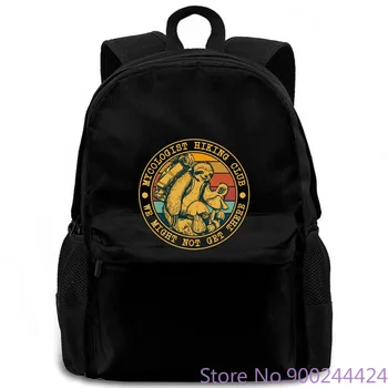 

Mycologist Hiking Club We Might Not Get There Sloth Vintage women men backpack laptop travel school adult student