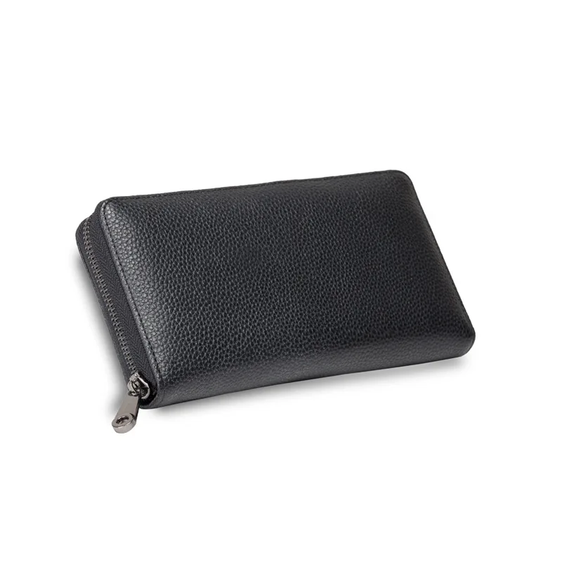 

Multi-functional Organ Wallet Genuine Leather Long Passport Bag RFID Anti-Degaussing Certificate Holder Large Capacity Zipper Na