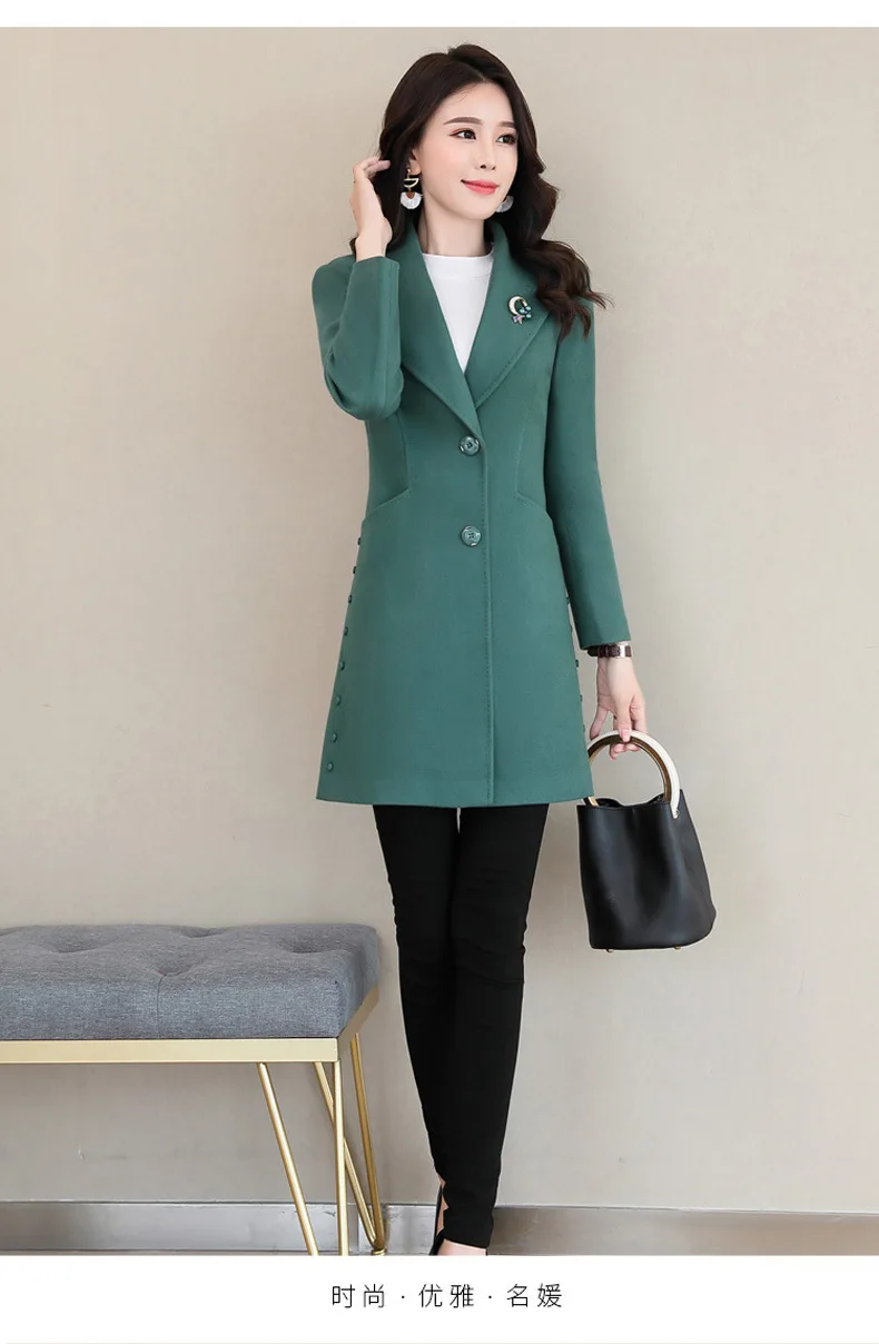 Woolen Jacket Women's Autumn& Winter New Mzyg1820-1 with Chest Women's Woolen