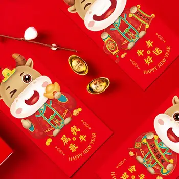 

2021 New Year's Red Packets Chinese New Year Red Envelope Spring Festival Red Envelopes 6Pcs