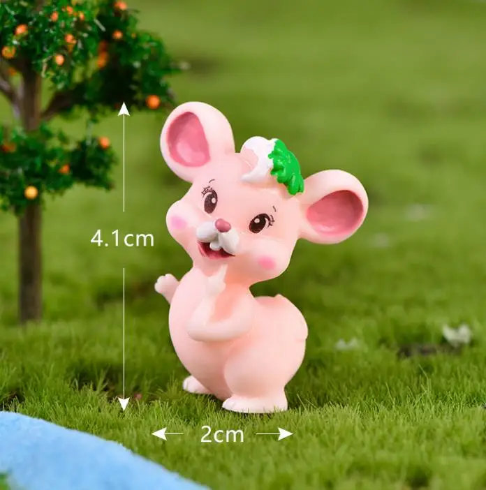 1 шт. год талисман милое животное мышь декор для микро-ландшафта фигурка игрушки Коллекция Подарочные модельные игрушки - Color: 2