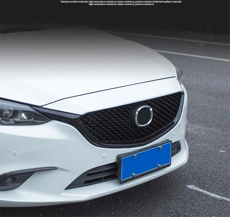 CEYUSOT новая Решетка переднего бампера верхняя решетка для Mazda 6 Atenza 18 мазда 6 М6 декоративная крышка ABS черные гоночные решетки