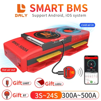 BMS DALY SMART BT 4S S 7S 8S 8S 12 13 14 15 16 17S 20S Con ventilador, hasta 500A, para batería de litio, Li-ion, LiFePO4, LTO, 3S-24, bluetooth 1