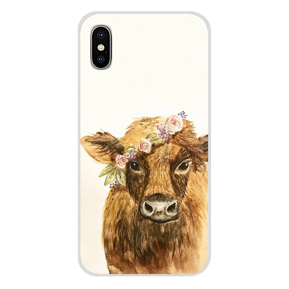 Для huawei G7 G8 P7 P8 P9 P10 P20 P30 Lite Mini Pro P Smart Plus TPU Чехлы для животных крупного рогатого скота корова Акварельная живопись - Цвет: images 5