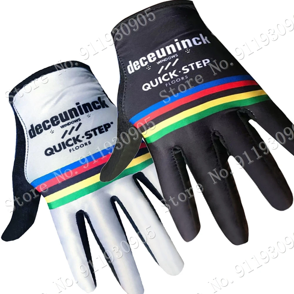 2022 Quick Step Cycling Gloves World Champion Winter Black Bicycle Jerseys Men Gel Full Finger Glove MTB Gant Cyclisme Maillot | Спорт и