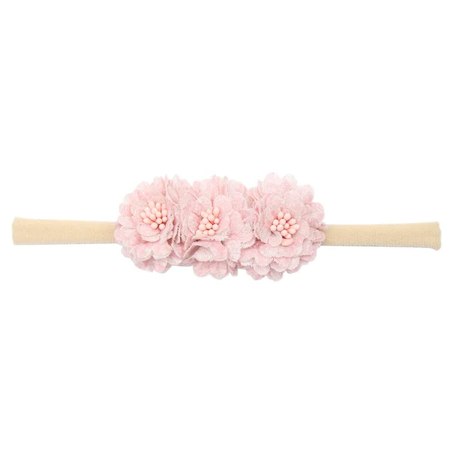 Fashion Florals Flower Headband Newborn Baby Elastic Princess Hairbands Child Kids Pearl Fresh Style Cute Headwear Gifts 19