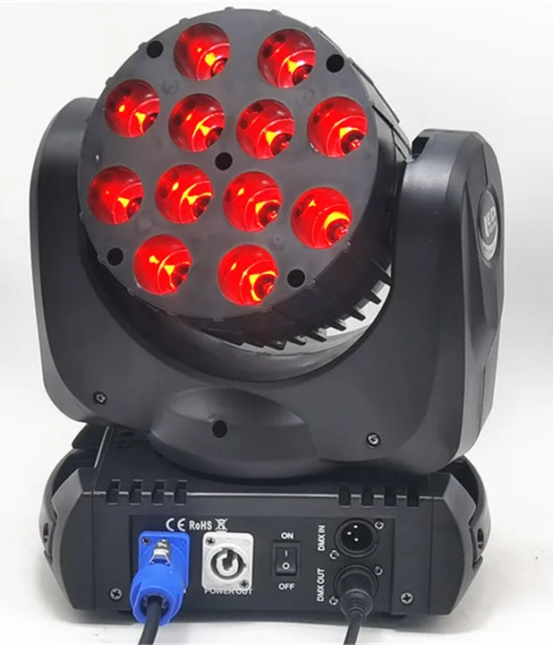 LED Beam сценический светильник с подвижной головкой 12x12W RGBW 4 в 1 головной свет Quad
