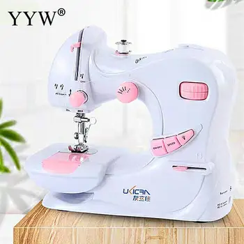 

Electric Mini Sewing Machine For Home Foot DIY Hand Machine To Sew 110v Speed Adjustment With Light Handheld Sewing Machine