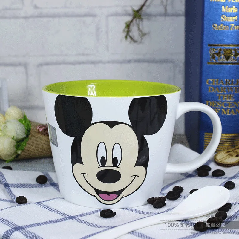 450ML Disney Mickey Mouse Coffee Mugs with Spoon Cartoon Goofy