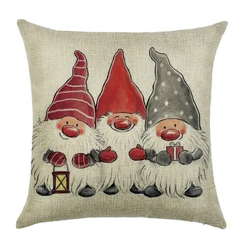 

Christmas Pillow Case Santa Cotton Linen Sofa Car Throw Cushion Cover Home Decor