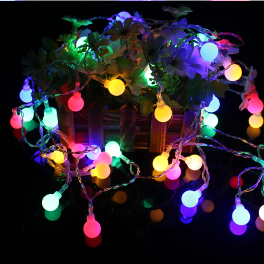 1 м, 3 м, 6 м, светодиодный светильник в виде снежинки, новогоднее, Рождественское украшение, Елочное украшение, рождественские украшения для дома, Navidad Noel - Цвет: Ball colourful